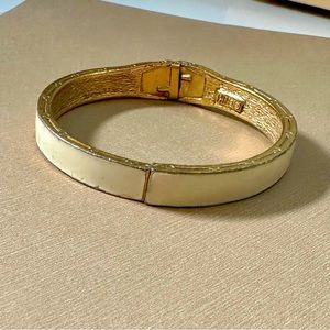 Vintage ivory & gold tone enamel bracelet